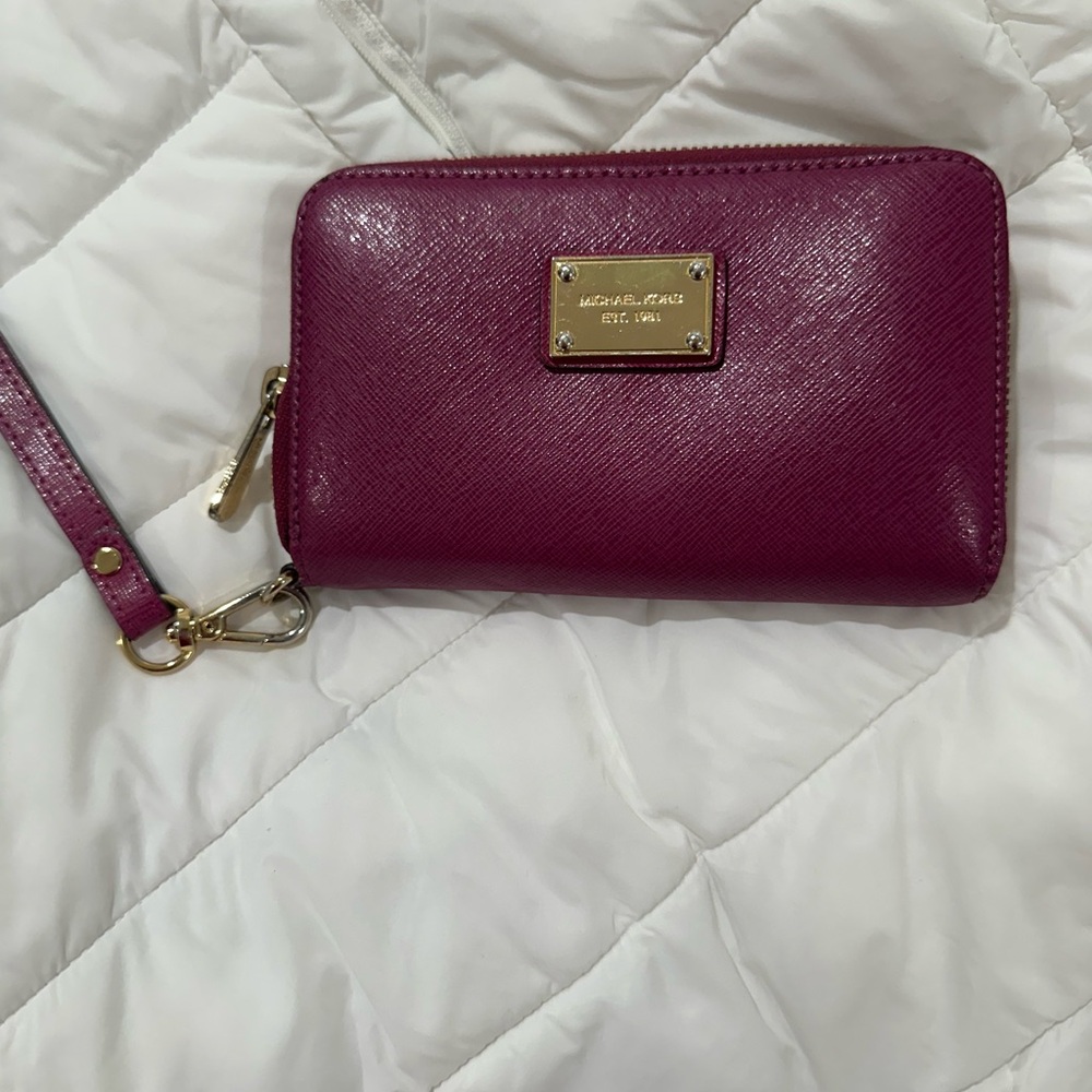 Michael Kors Purple Saffiano Leather Wallet